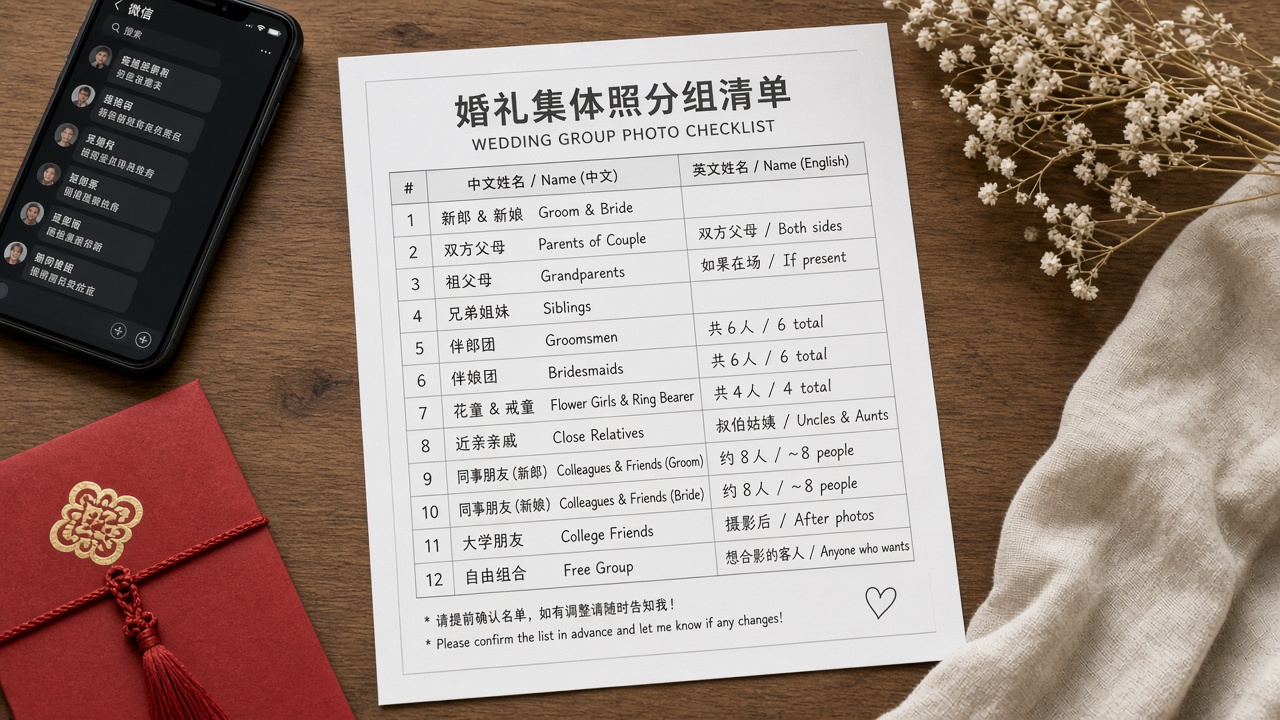 中英对照名单示意